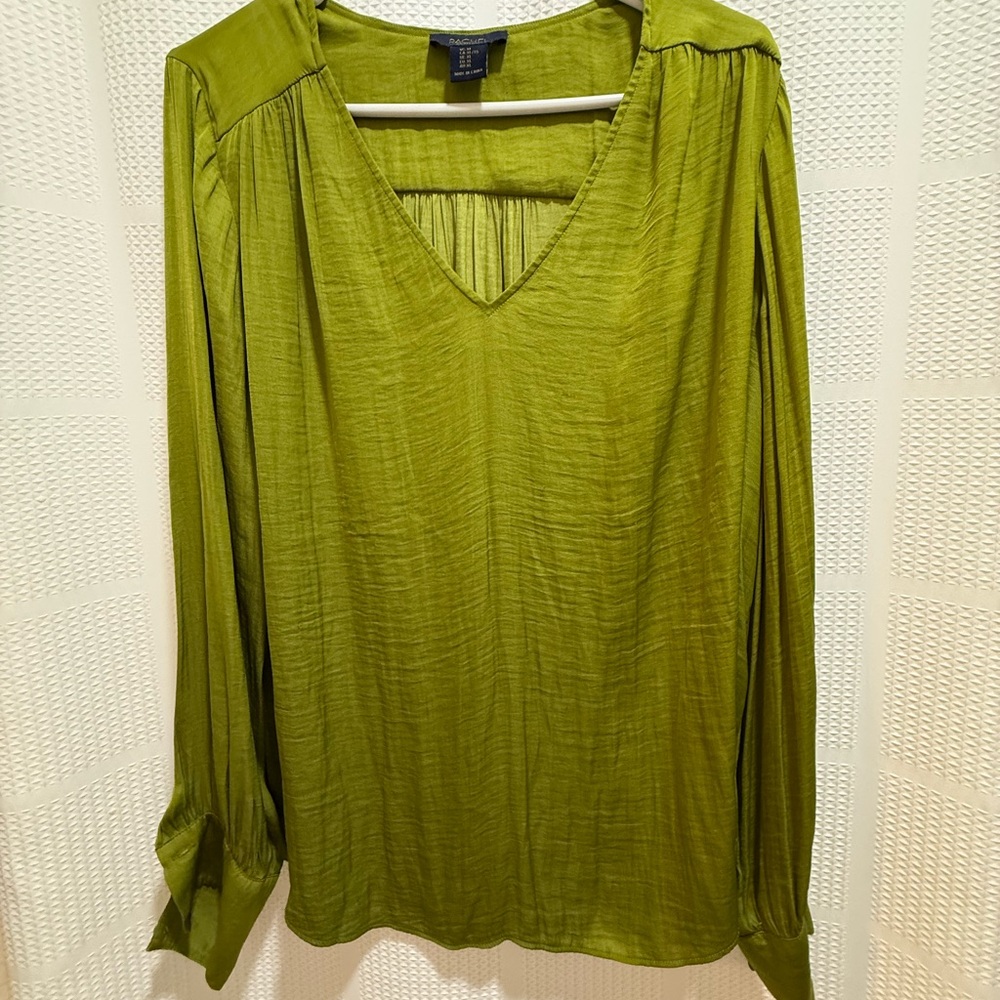 Chartruese Green V-Neck Blouse szXL